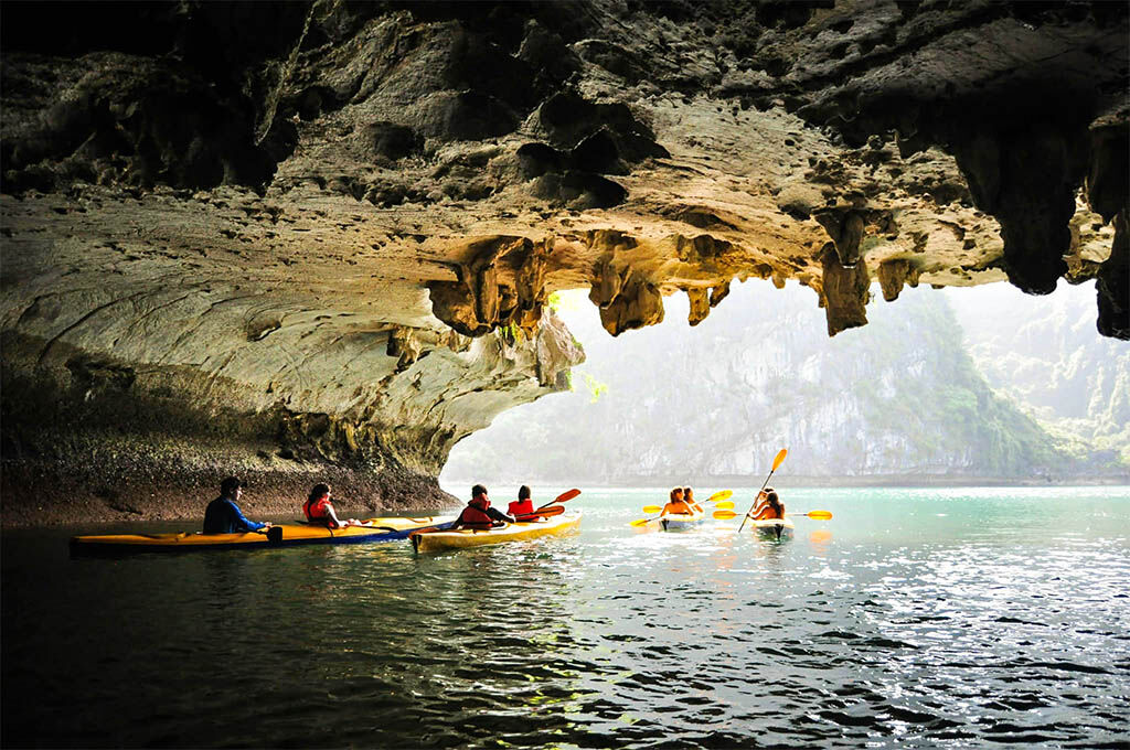Paddle through hidden lagoons on your Halong Bay adventure
